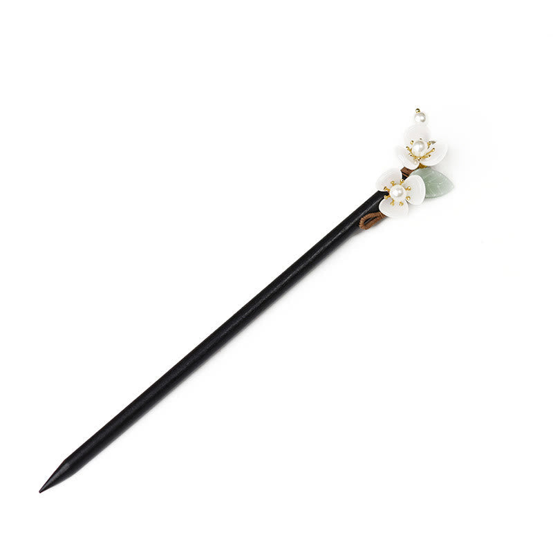 Pic à Cheveux Magnolia & Perles – 18 cm