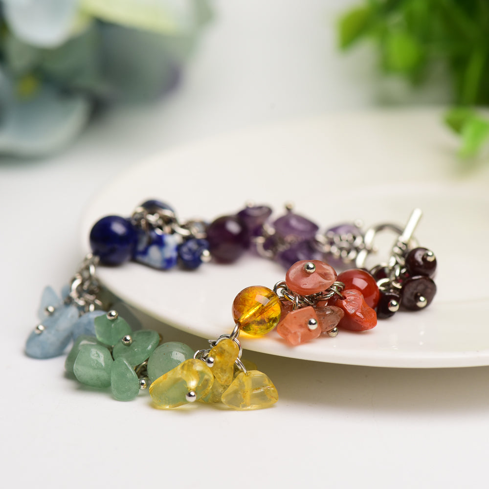 Bracelet Chakra en Cristaux Naturels, Équilibre Énergétique
