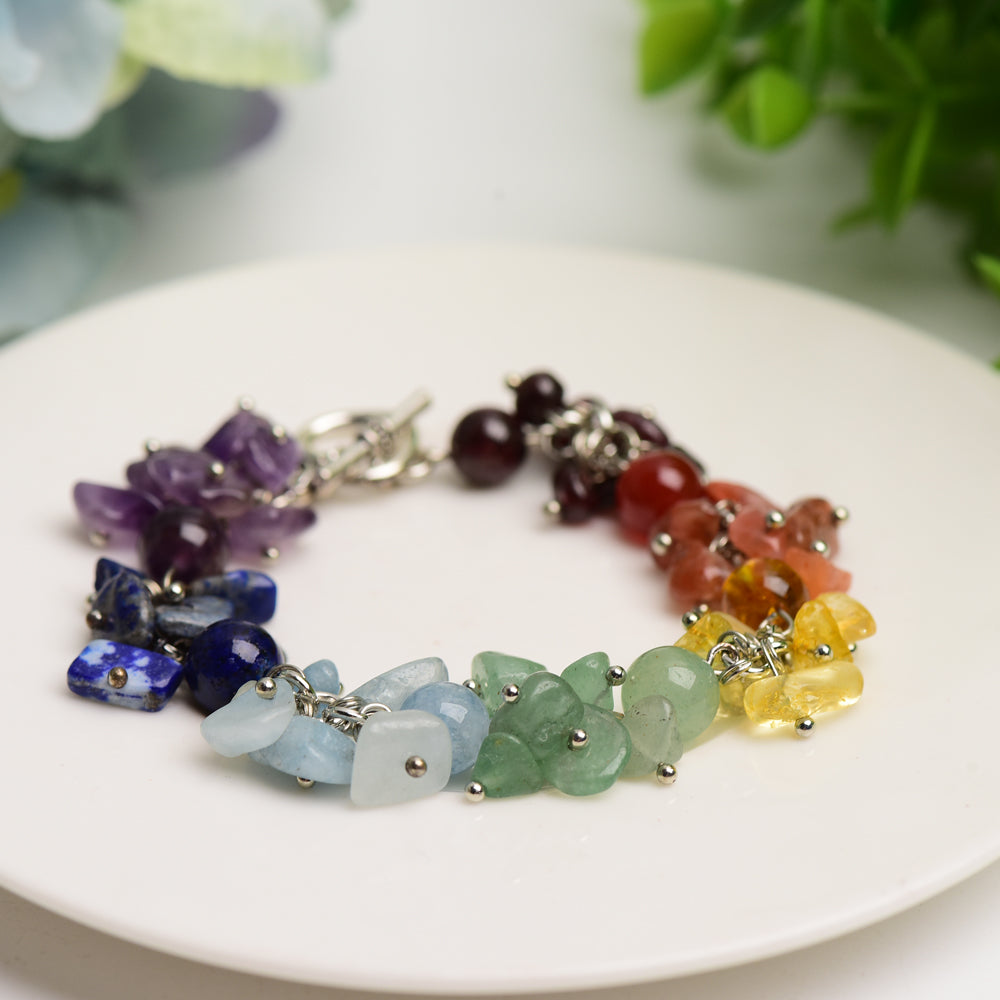 Bracelet Chakra en Cristaux Naturels, Équilibre Énergétique