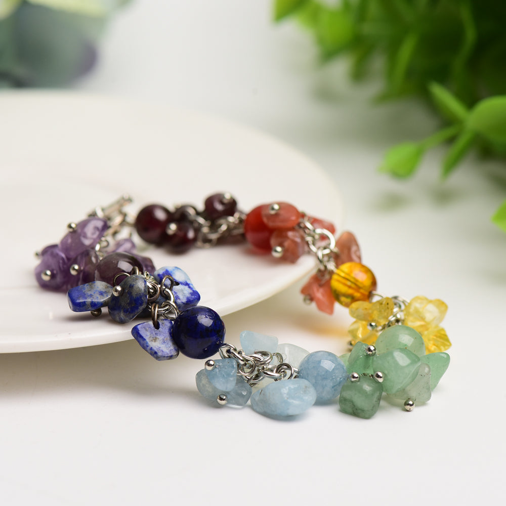 Bracelet Chakra en Cristaux Naturels, Équilibre Énergétique