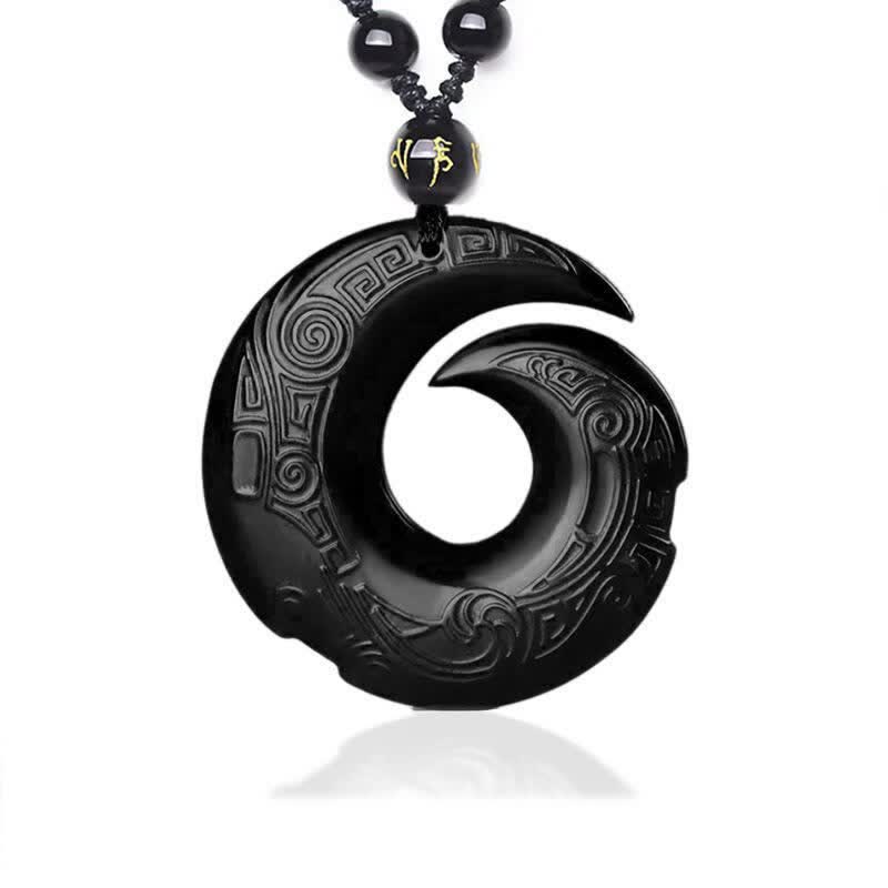 Collier Force en Obsidienne Noire et Obsidienne de Glace Naturelles