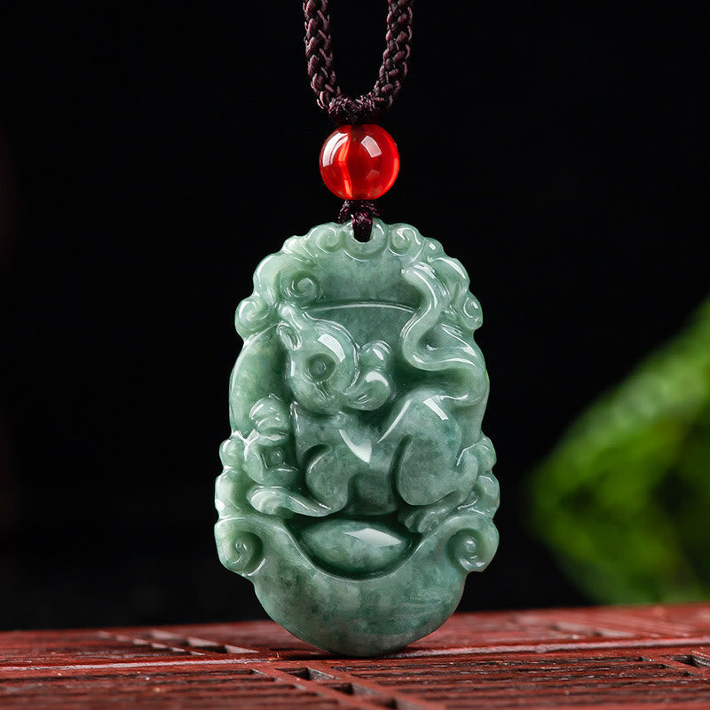 Collier en Jade Naturel Zodiac Chinois (12 Signes)