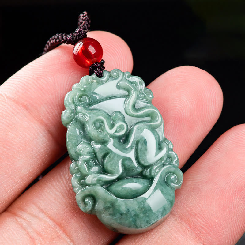 Collier en Jade Naturel Zodiac Chinois (12 Signes)