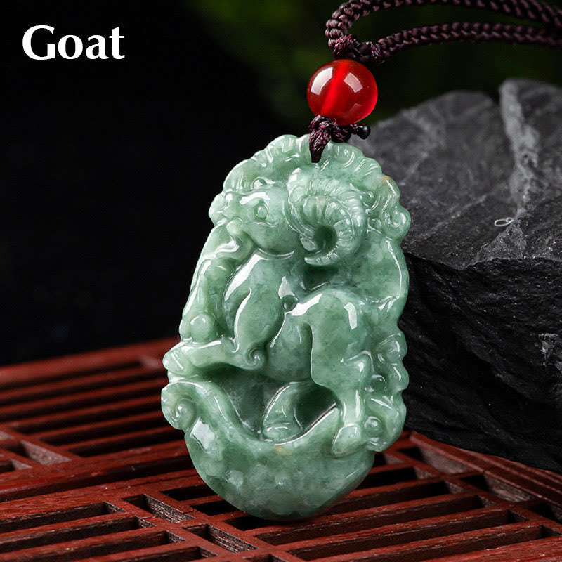 Collier en Jade Naturel Zodiac Chinois (12 Signes)