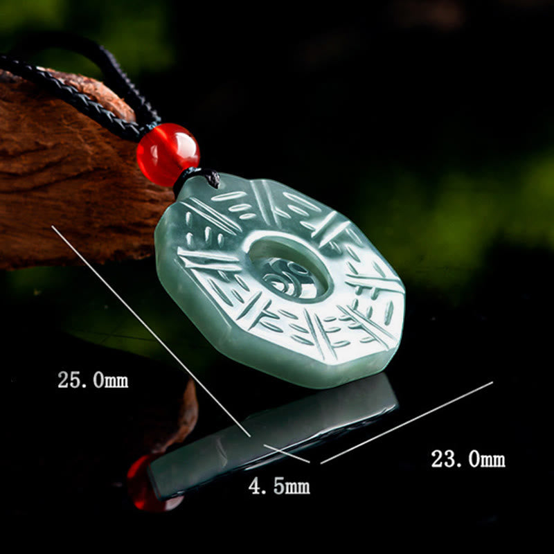 Collier Feng Shui Bagua Yin Yang en Jade Naturel