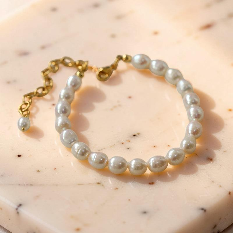 Bracelet de Cheville Perle – Douceur Délicate, Plaqué Or
