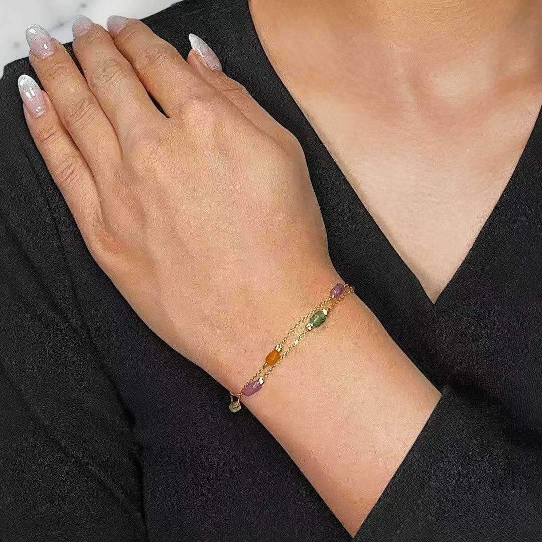 Bracelet Tourmaline – Cristaux Bruts, Argent Plaqué Or