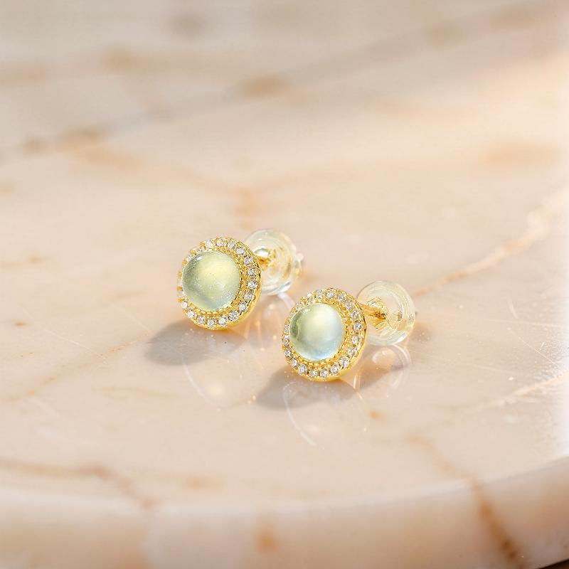Boucles d'oreilles Aigue marine – Éclat Céleste, Argent Plaqué Or