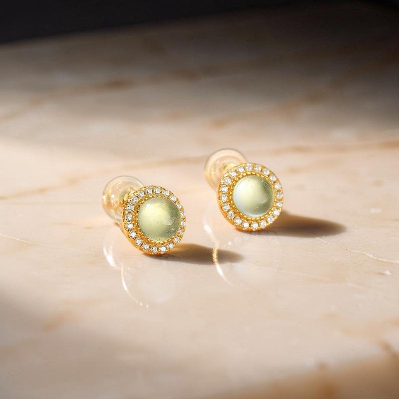 Boucles d'oreilles Aigue marine – Éclat Céleste, Argent Plaqué Or