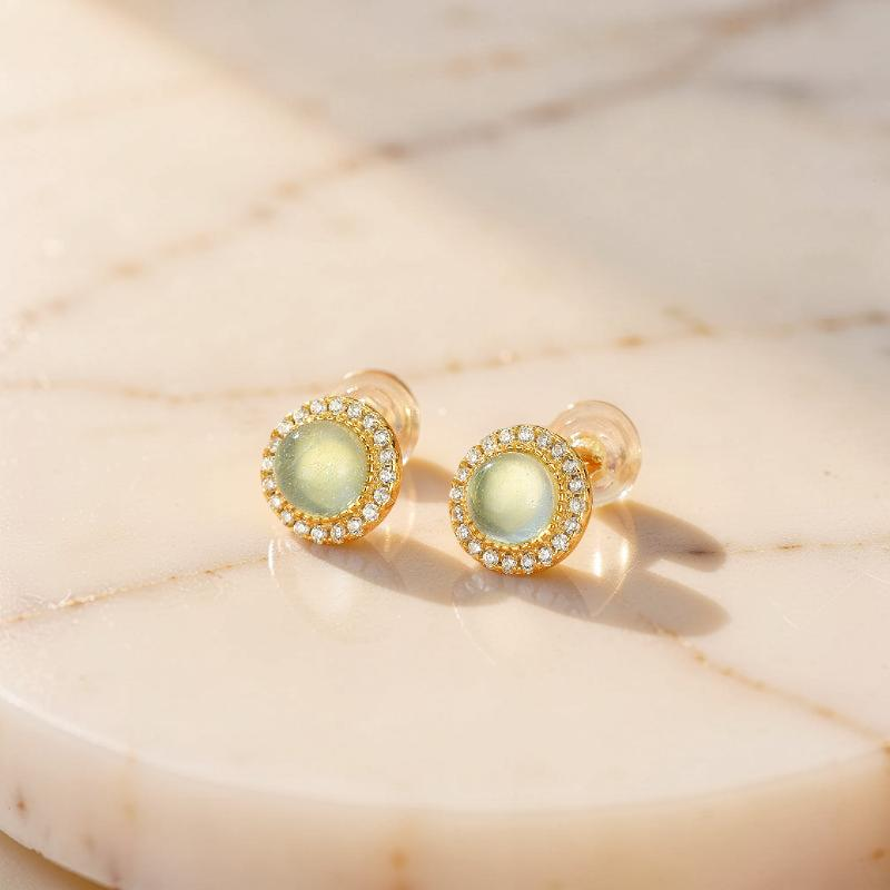 Boucles d'oreilles Aigue marine – Éclat Céleste, Argent Plaqué Or