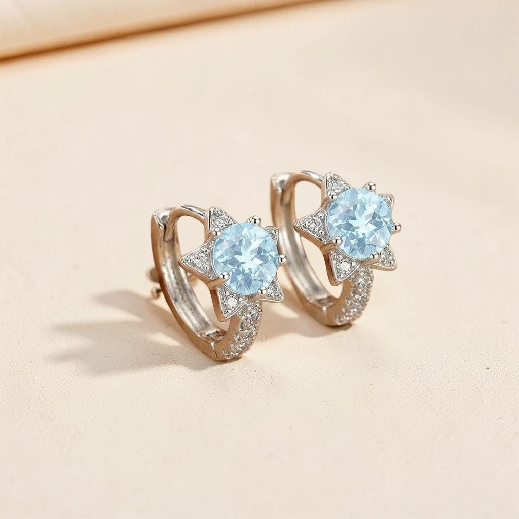 Boucles d'Oreilles Topaze – Éclat Stellaire, Argent