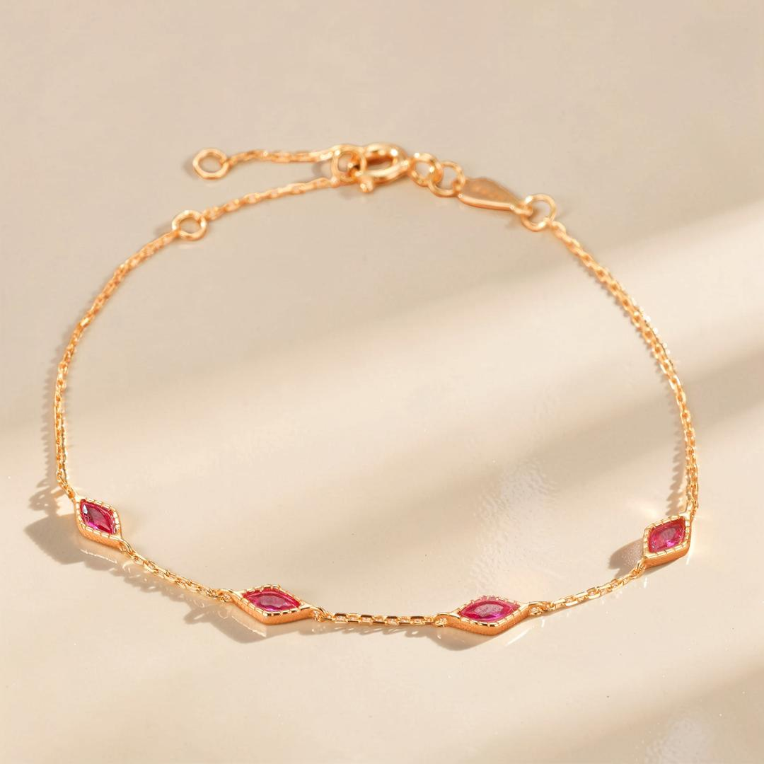 Bracelet Cornaline – Grâce Intuitive, Argent Plaqué Or 14k