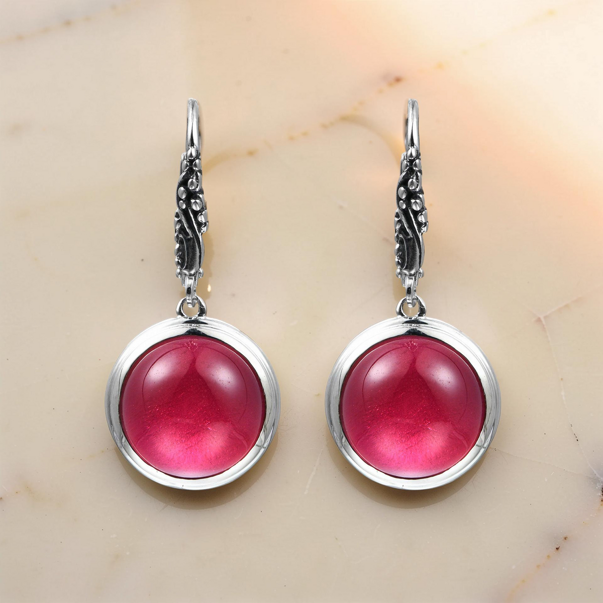 Boucles d’Oreilles Cornaline – Lueur d’Énergie, Argent