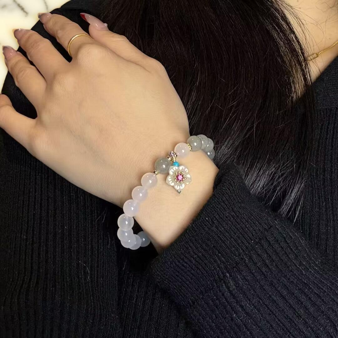 Bracelet Jade et Agate – Douceur Cerise
