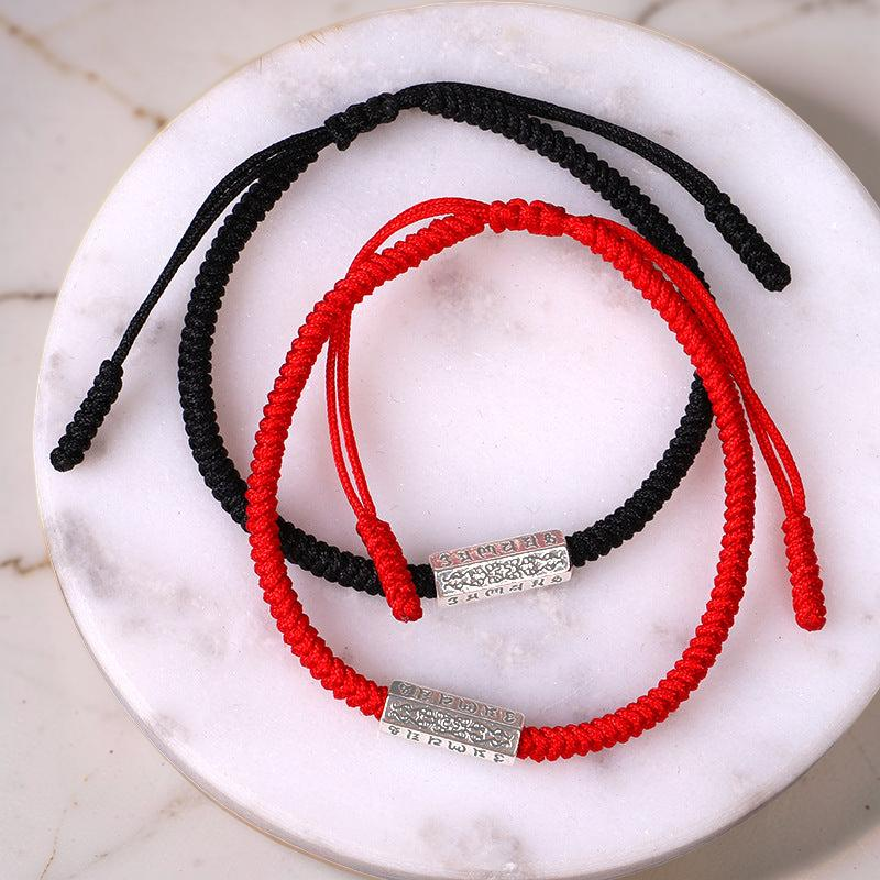 Bracelet Six Mantras Fil Rouge – Harmonie et Créativité