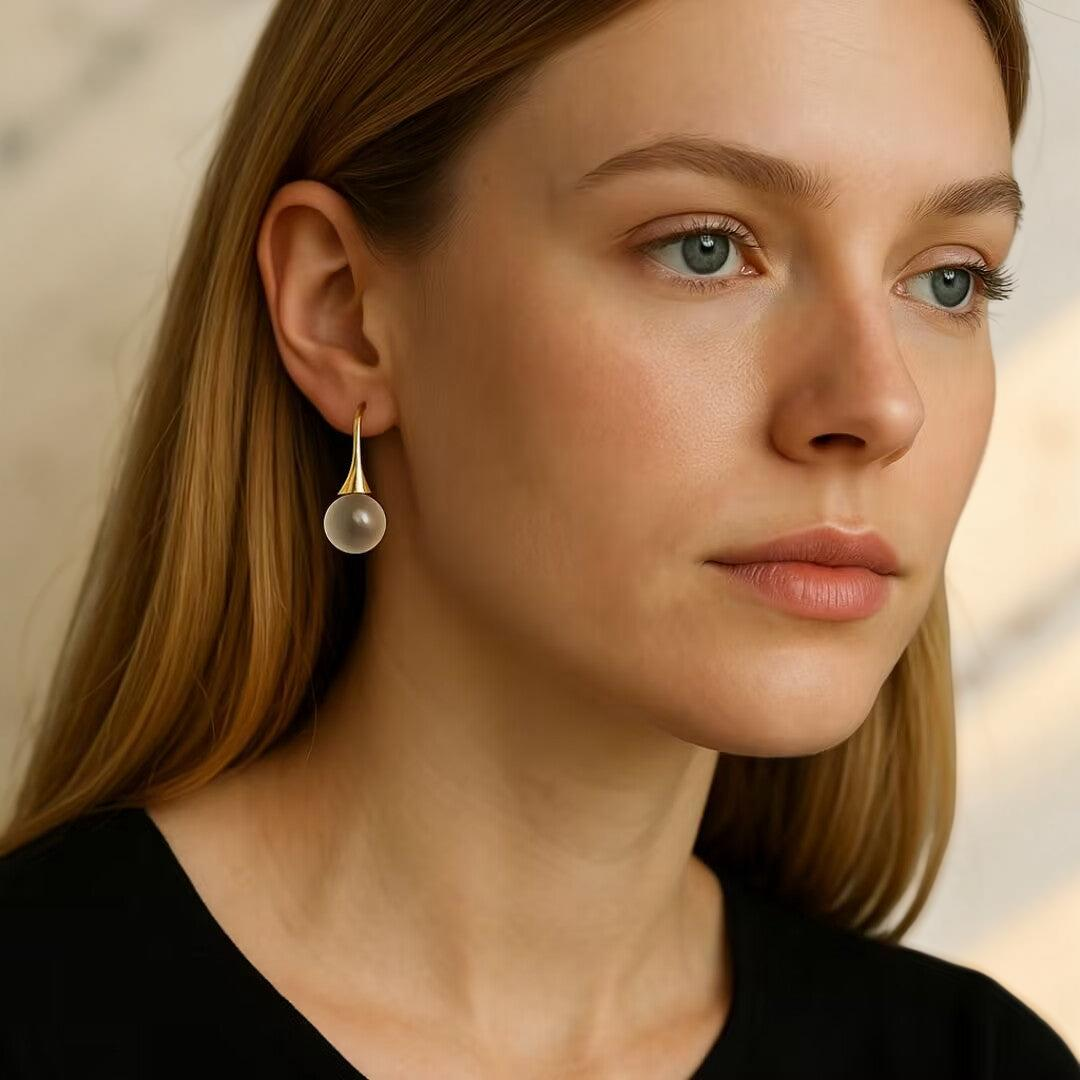 Boucles d'Oreilles Cristal de Roche – Lumière Pure, Argent