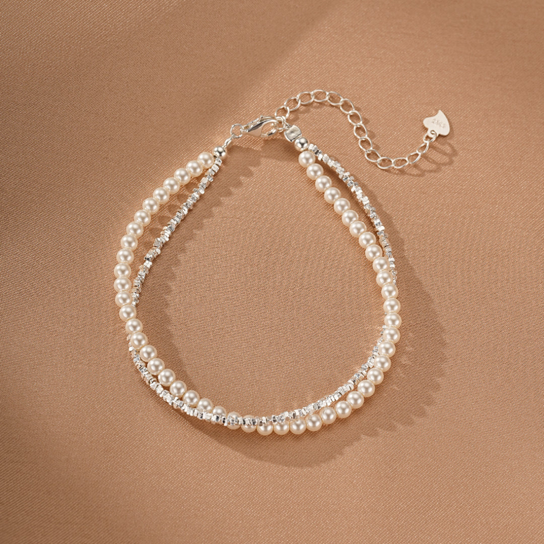 Bracelet Perle – Double Éclat, Argent
