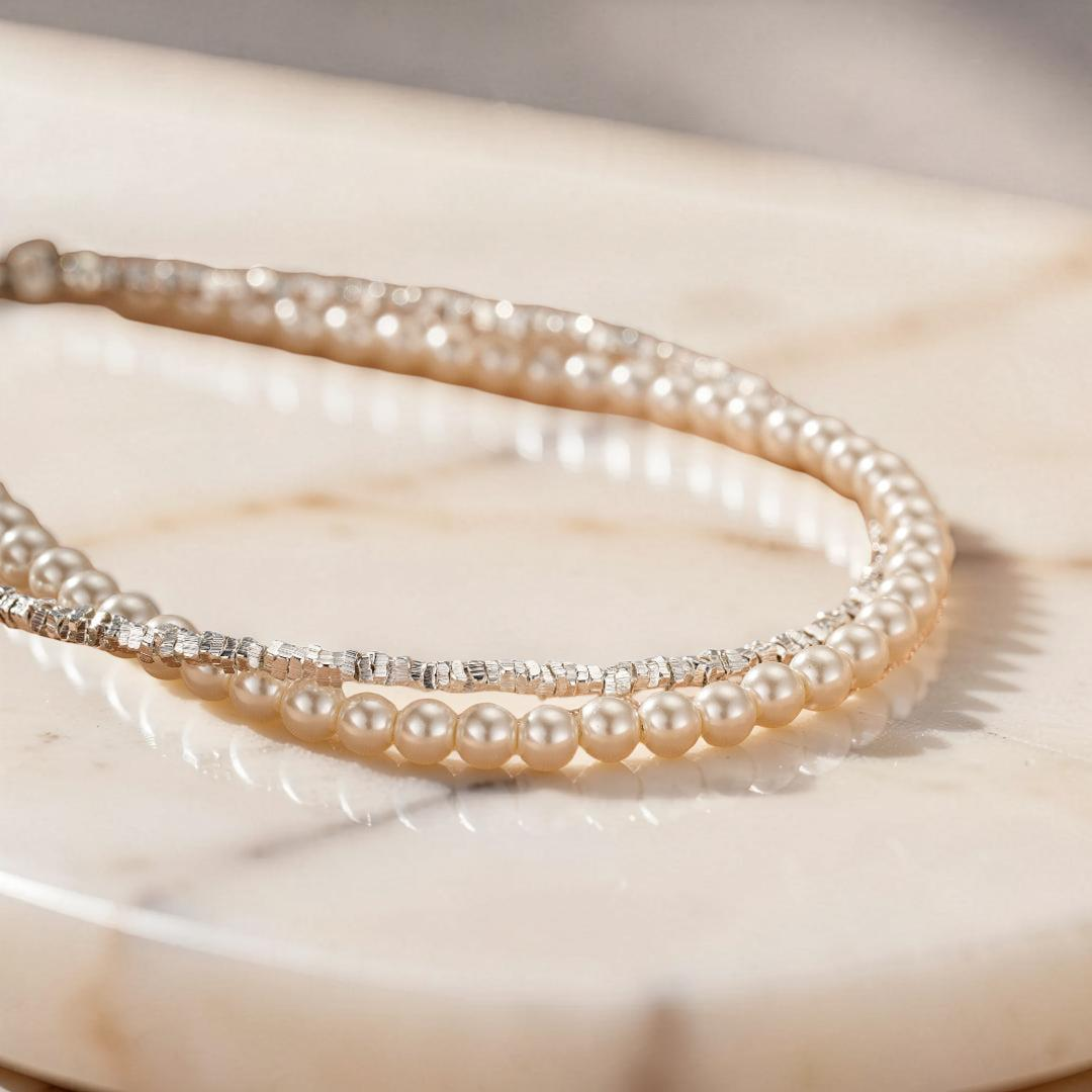 Bracelet Perle – Double Éclat, Argent