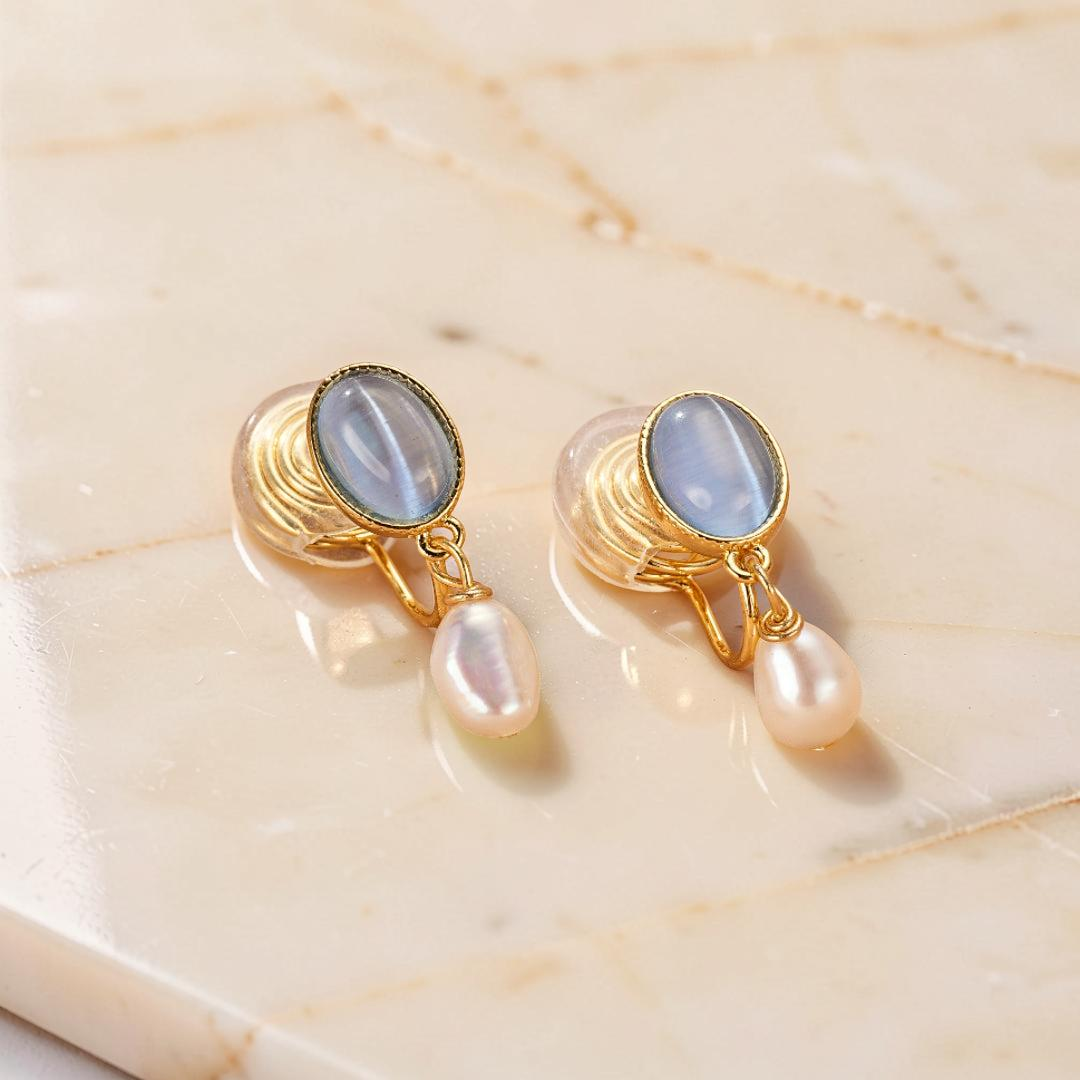 Boucles d’Oreilles Perle – Lueur d’Aurore