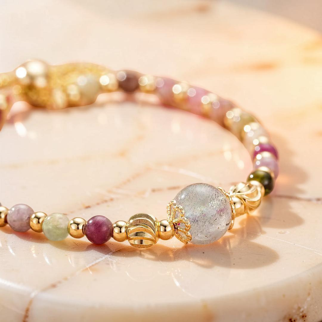 Bracelet Tourmaline et Labradorite – Reflets de Sérénité
