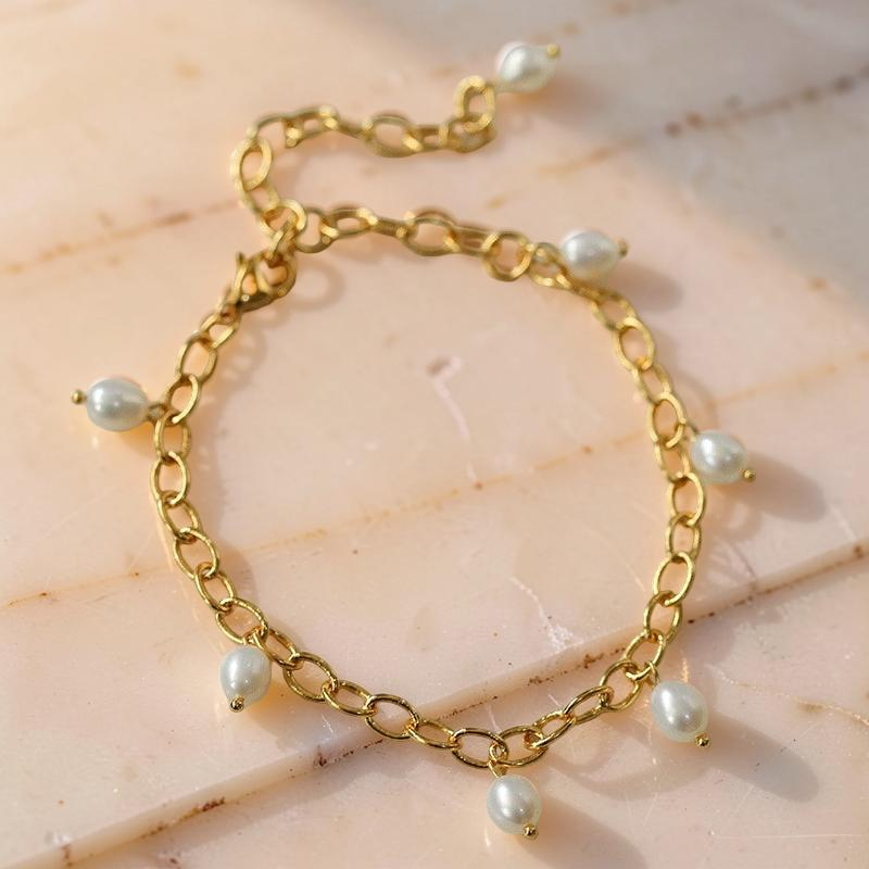 Bracelet de Cheville Perle – Douceur Délicate, Plaqué Or