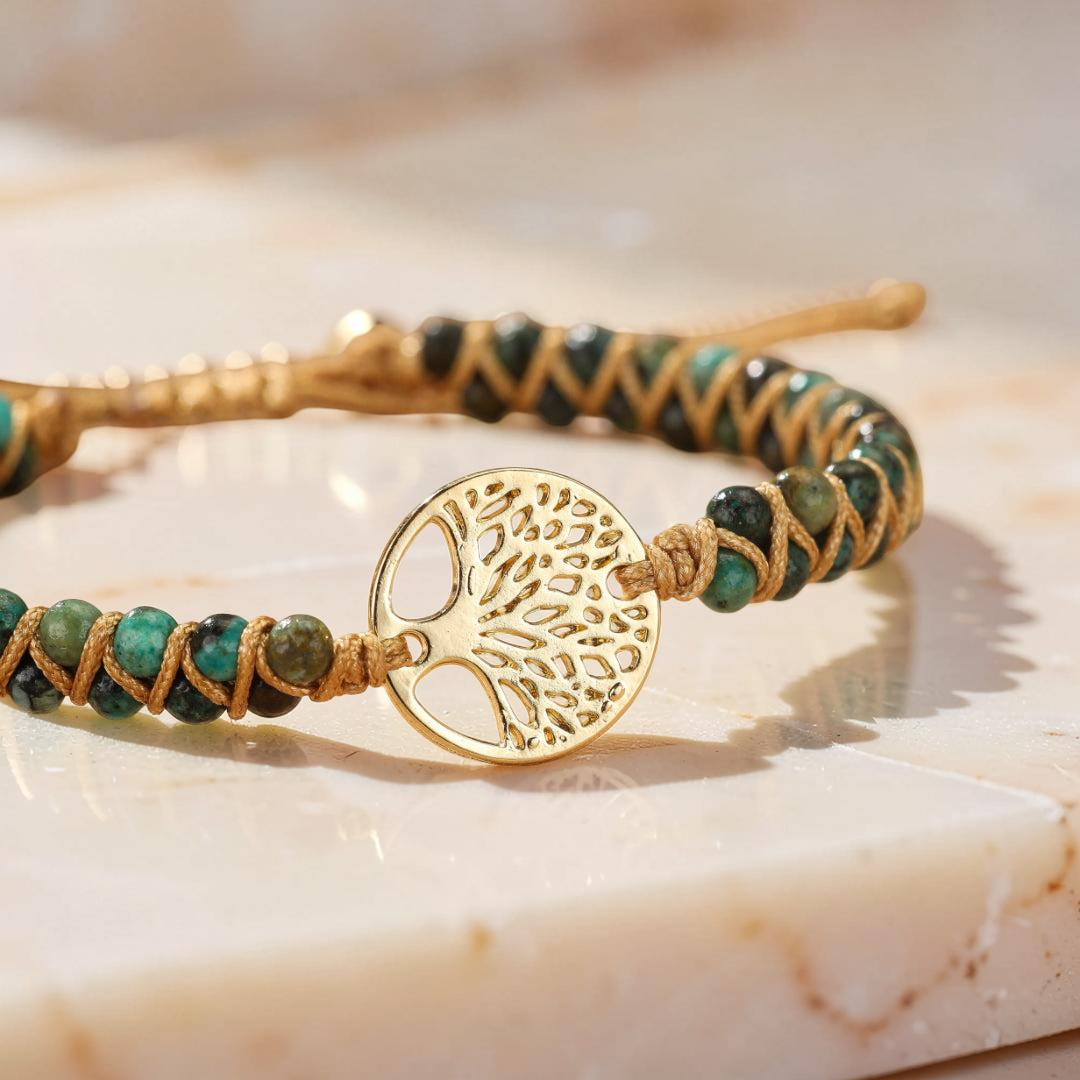 Bracelet Arbre de Vie Jaspe Africain - Bonheur