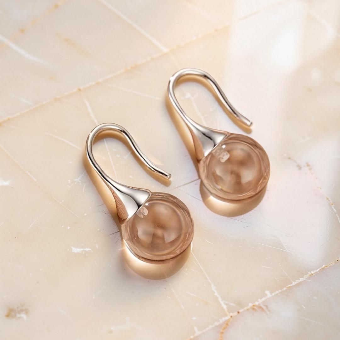 Boucles d'Oreilles Cristal de Roche – Lumière Pure, Argent
