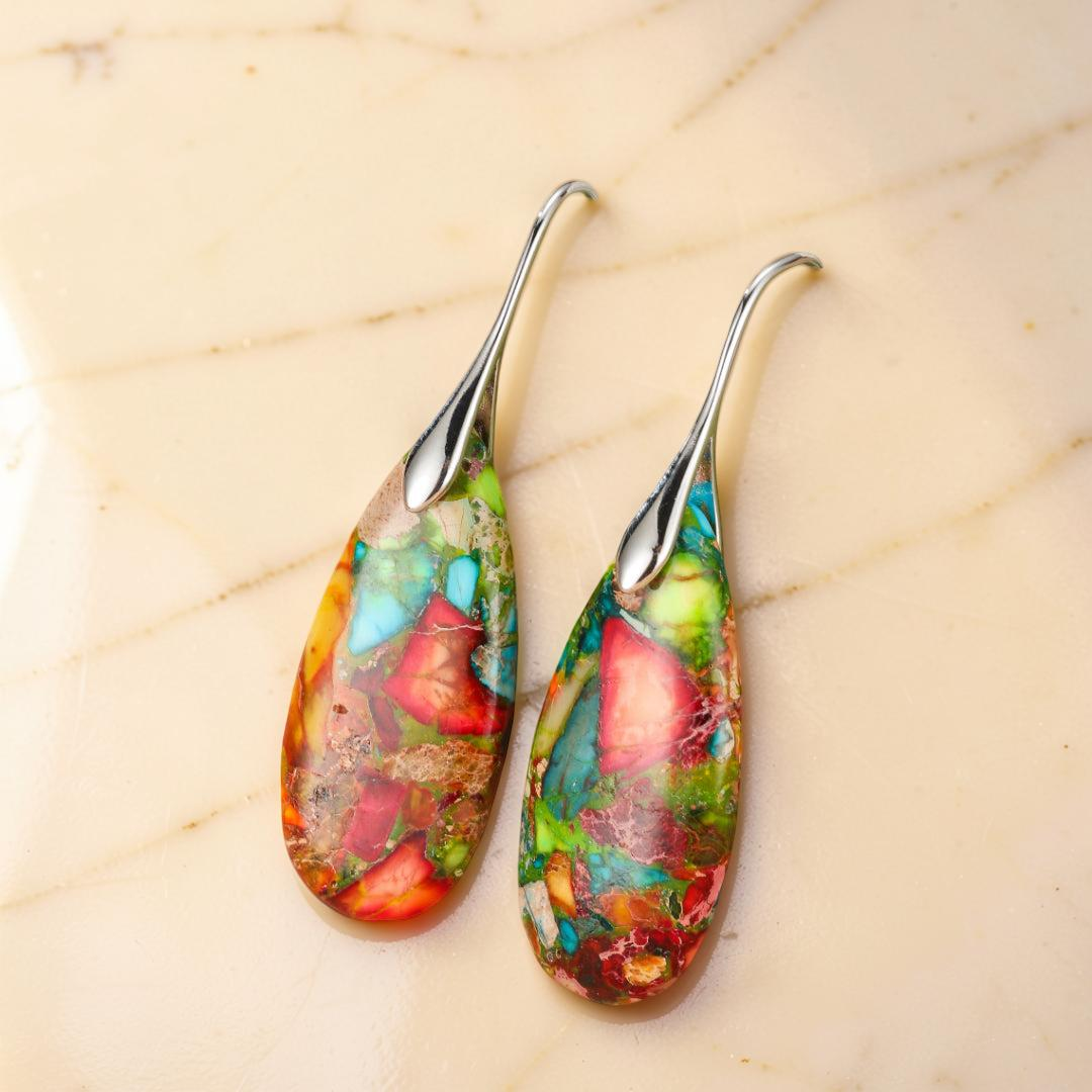 Boucles d’Oreilles Jaspe – Essence Sauvage