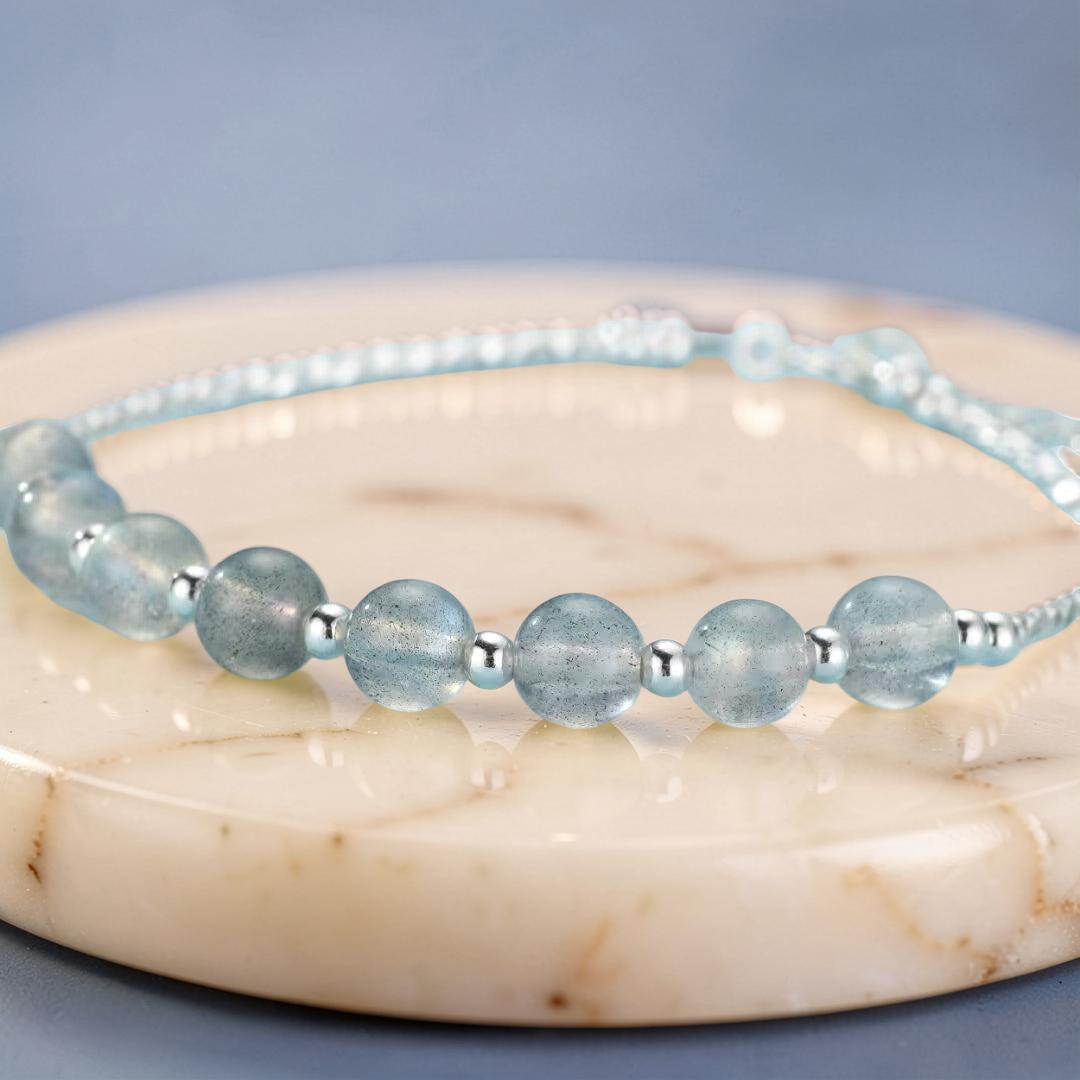 Bracelet Pierre de Lune – Voile des Songes, Argent