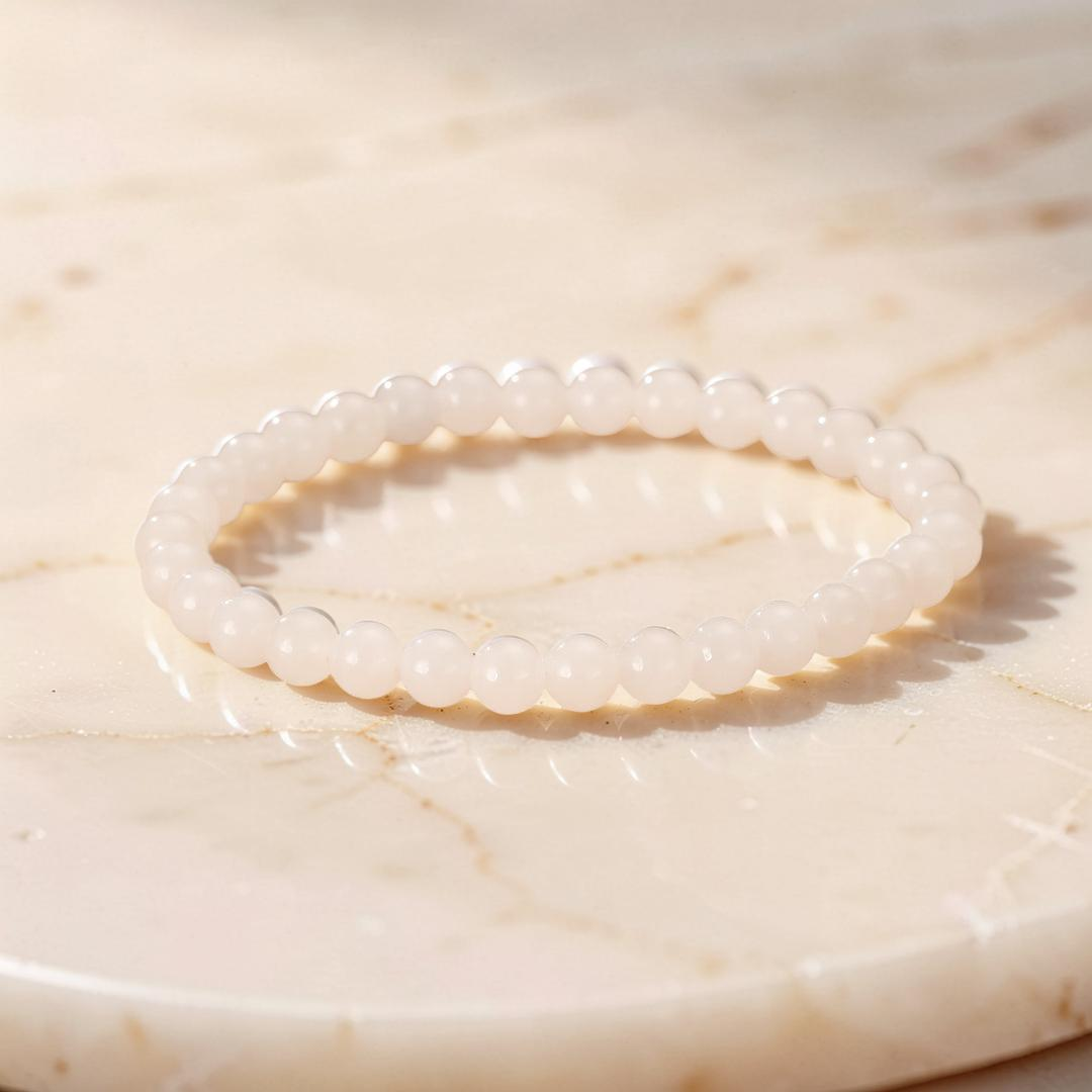 Bracelet Jade Blanc – Harmonie Intemporelle