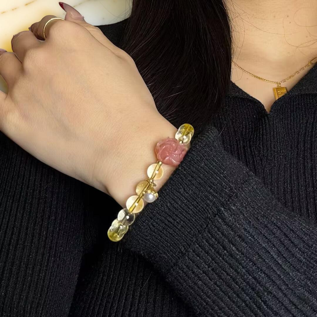 Bracelet Citrine – Fleur d'Abondance