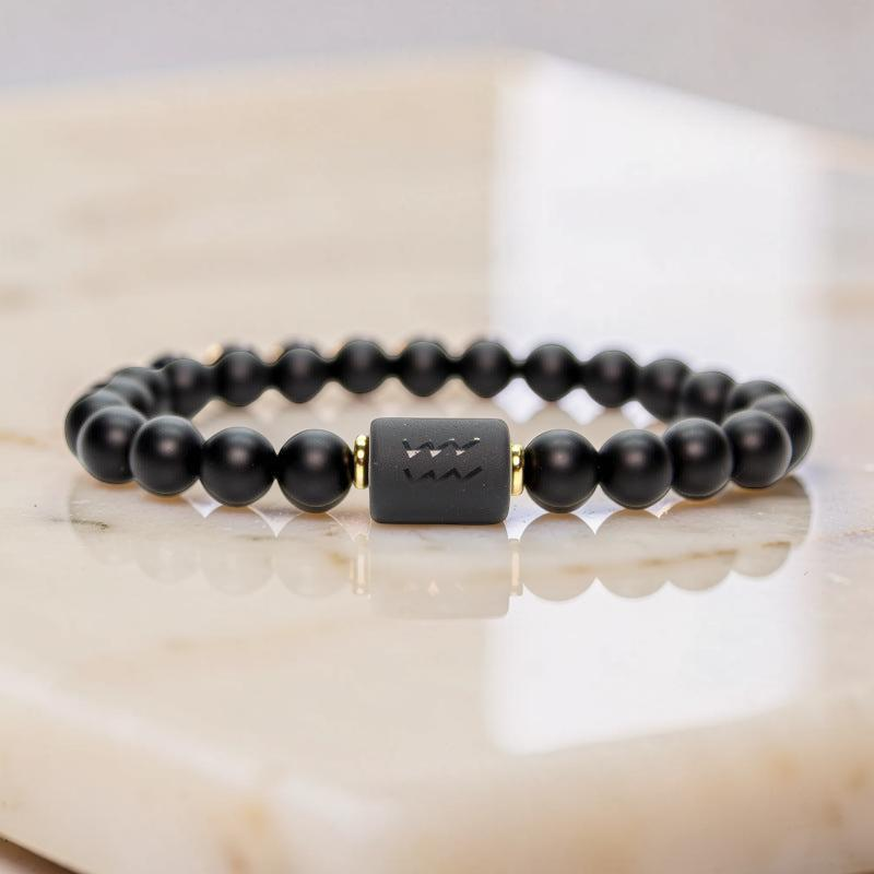 Bracelet Signe Astrologique en Onyx – Protection Astrale
