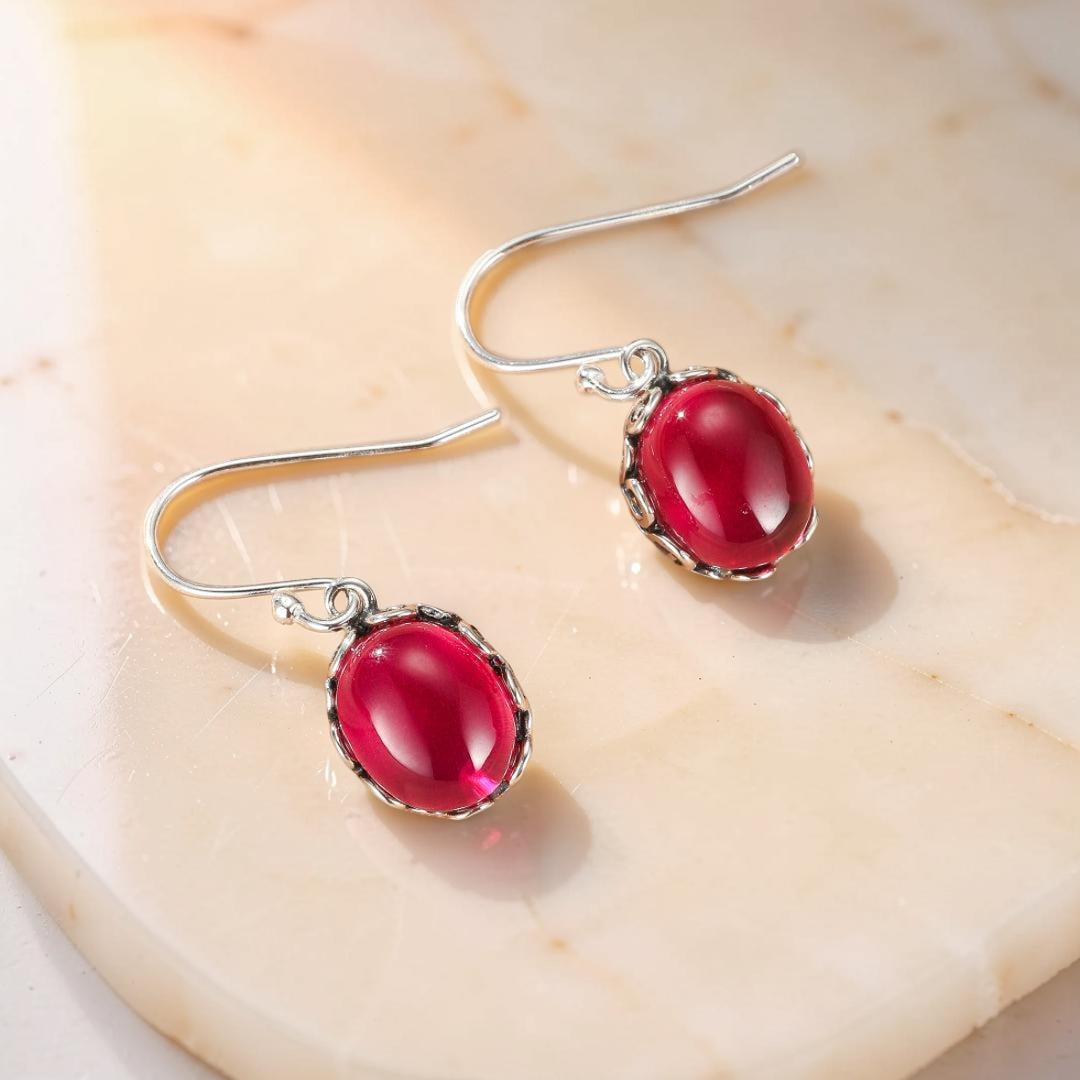 Boucles d’Oreilles Cornaline – Reflets d’Orient, Argent