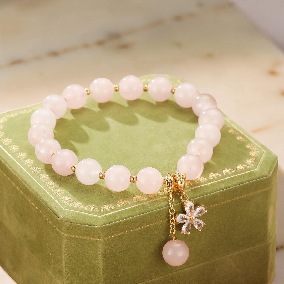 Bracelet Quartz Rose – Fleur de Tendresse