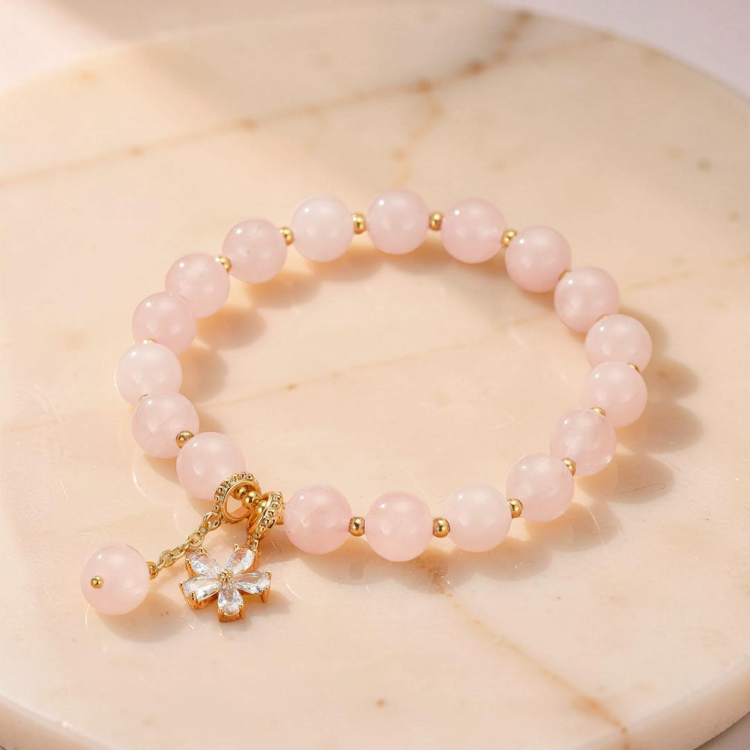 Bracelet Quartz Rose – Fleur de Tendresse