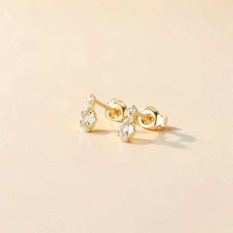 Boucles d'Oreilles Topaze – Clarté Céleste, Argent Plaqué Or 14K