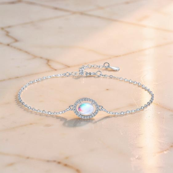 Bracelet Pierre de Lune – Sérénité Lunaire, Argent 925