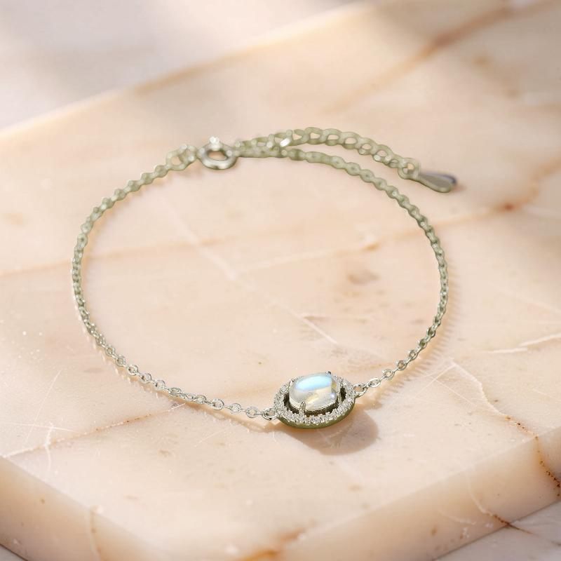 Bracelet Pierre de Lune – Sérénité Lunaire, Argent 925
