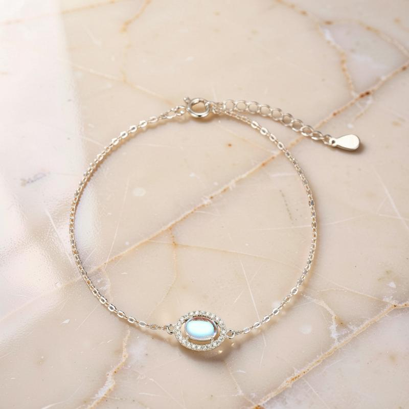 Bracelet Pierre de Lune – Sérénité Lunaire, Argent 925
