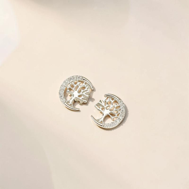 Boucles d'oreilles Arbre de Vie – Arbre Céleste, Argent S925