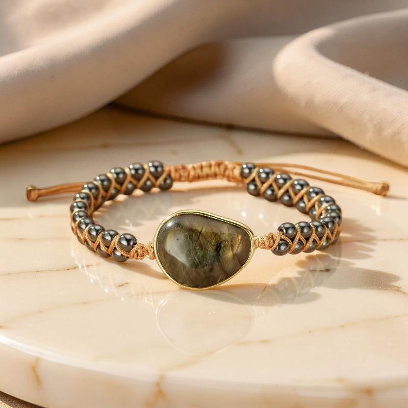 Bracelet Labradorite et Hématite – Aura Protectrice