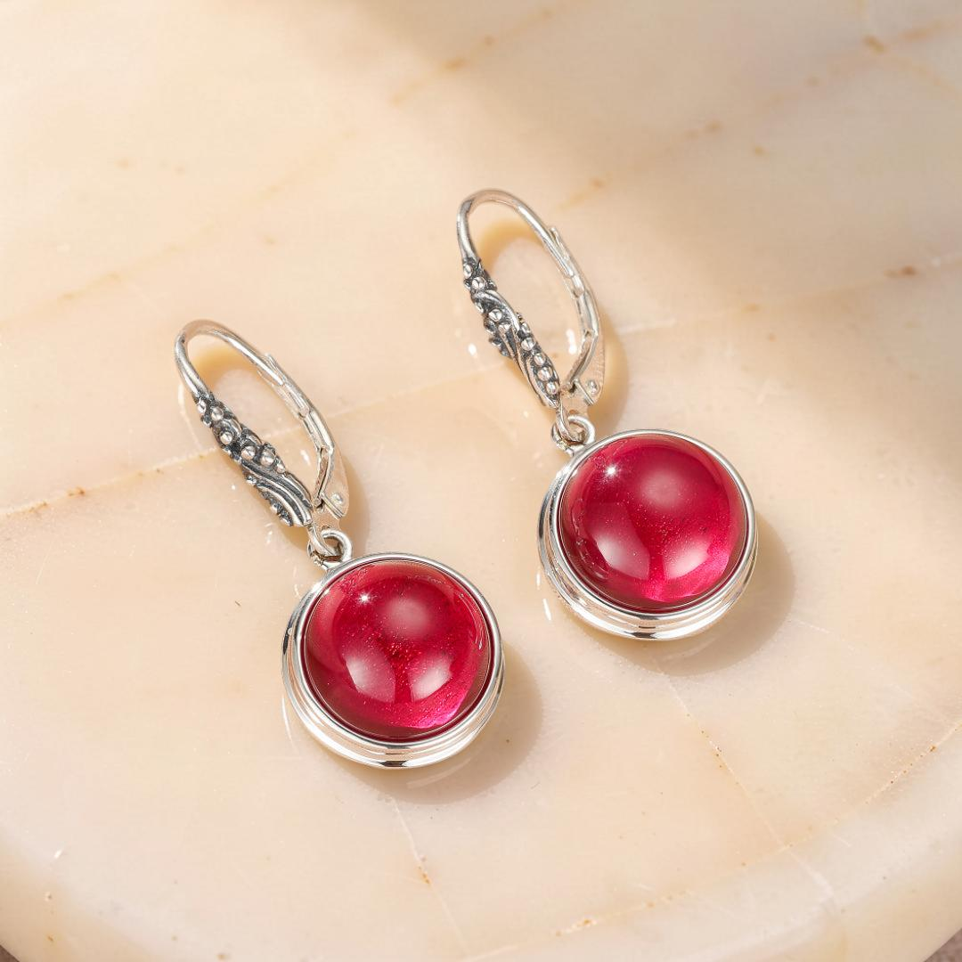 Boucles d’Oreilles Cornaline – Lueur d’Énergie, Argent