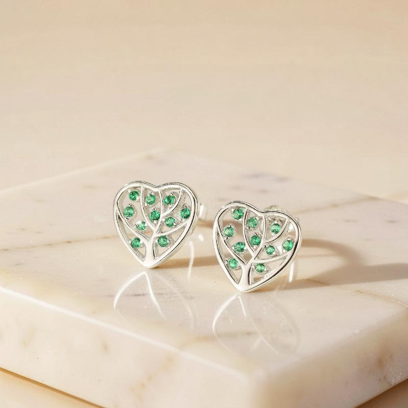 Boucles d'Oreilles Arbre de Vie – Arbre d'Amour, Argent 925