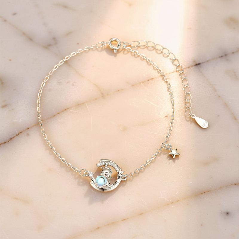 Bracelet Pierre de Lune – Harmonie Lunaire, Argent 925