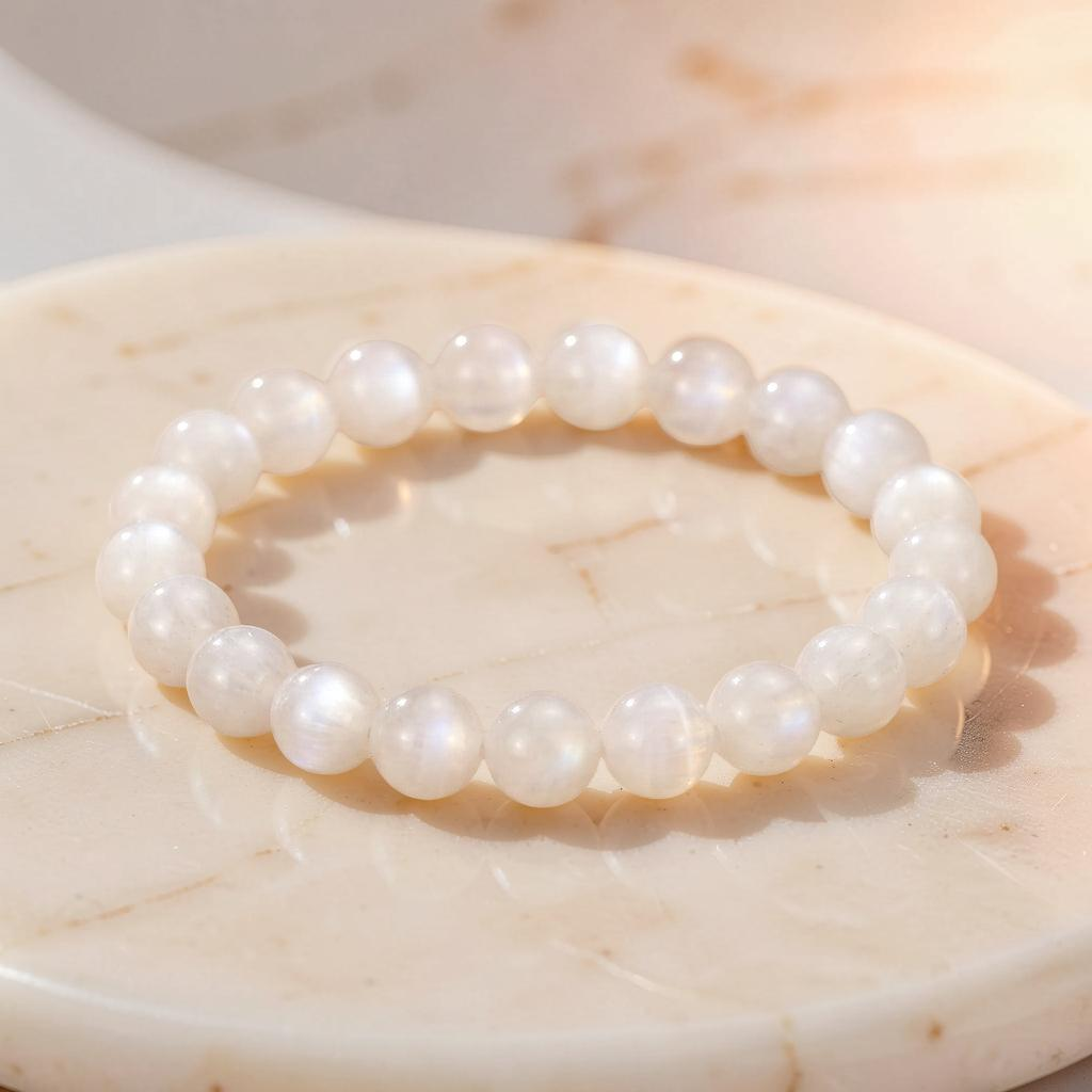 Bracelet Pierre De Lune Blanche – Aura Lunaire