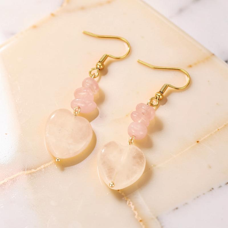 Boucles d'Oreilles Pierres Naturelles – Cœur Protecteur
