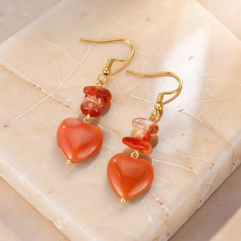 Boucles d'Oreilles Pierres Naturelles – Cœur Protecteur