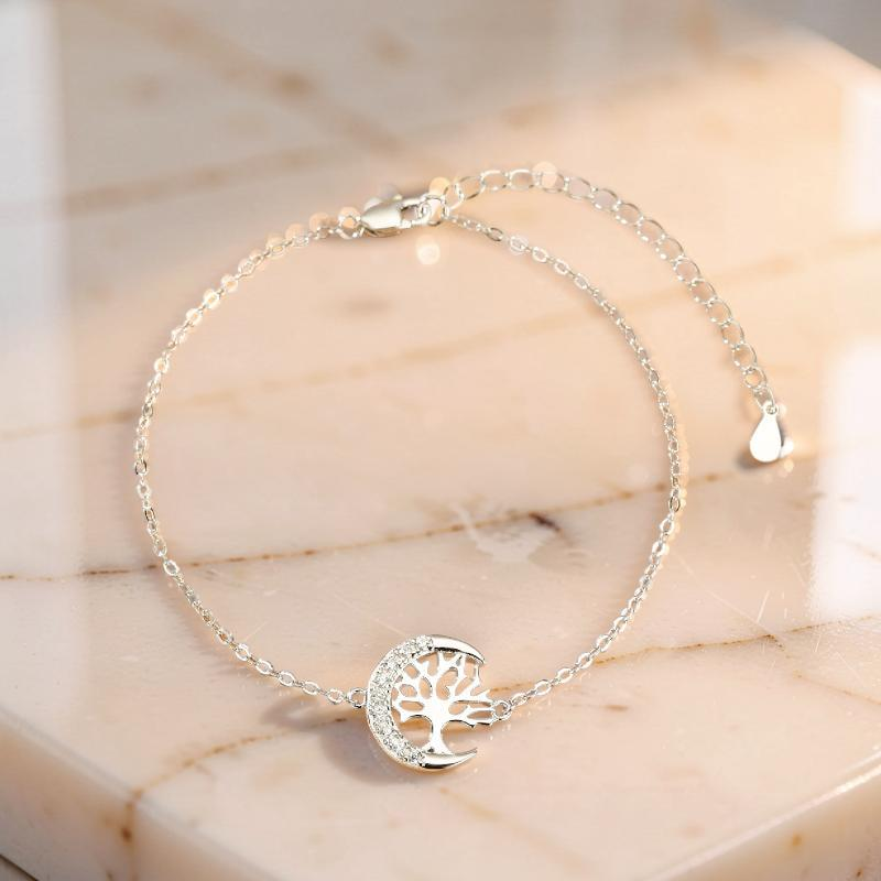 Bracelet Arbre de Vie – Arbre Lunaire, Argent
