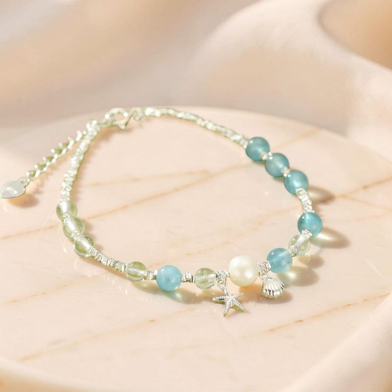 Bracelet Aigue-Marine et Perle – Harmonie Marine, Argent