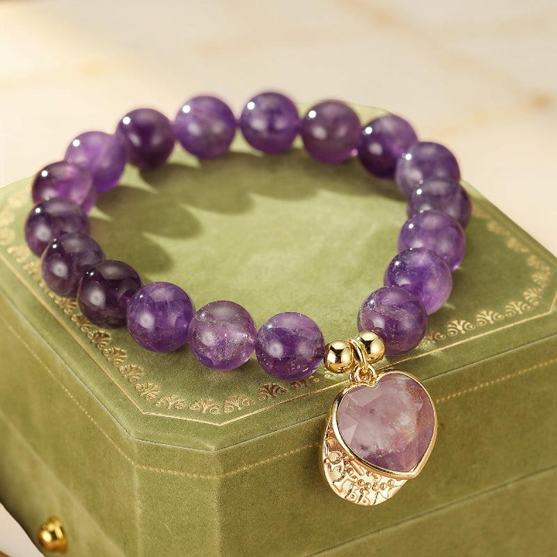 Bracelet Améthyste – Cœur de Royauté